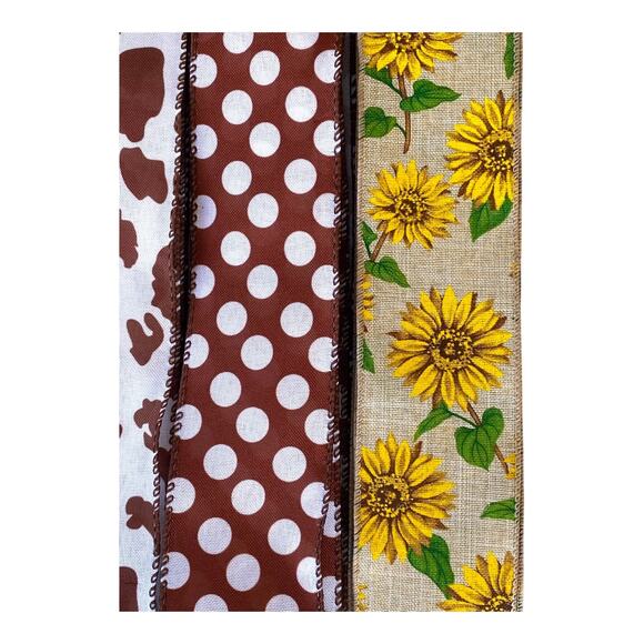 Cow & Sunflower Welcome Gnome Ribbon Bundle | Fall Wreath Kit | Country Decor - Picture 7 of 8